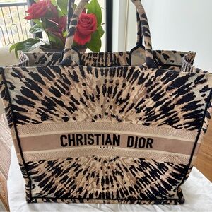 Dior Beige and Black Patterned Tote